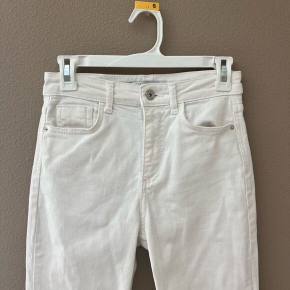 Zara High Waist Raw Hem Straight Leg - Picture 2 of 10